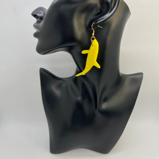 Yellow Dolphin Earrings