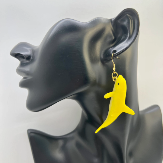 Yellow Dolphin Earrings