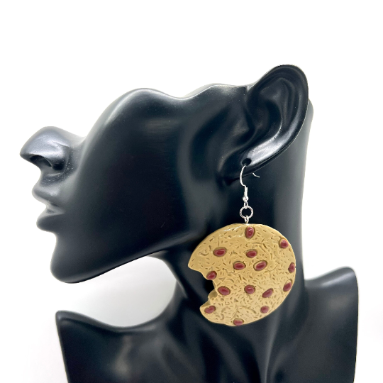 Large Chocolate Chip Cookie Earrings