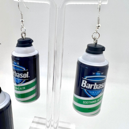 Barbasol Shaving Cream Earrings