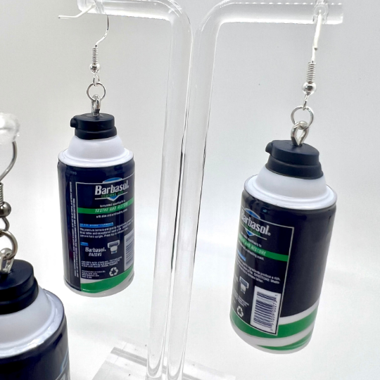 Barbasol Shaving Cream Earrings