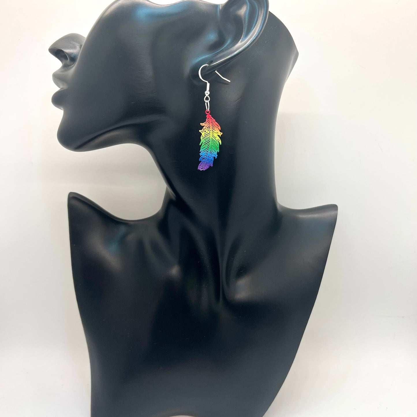 Rainbow Feather Earrings