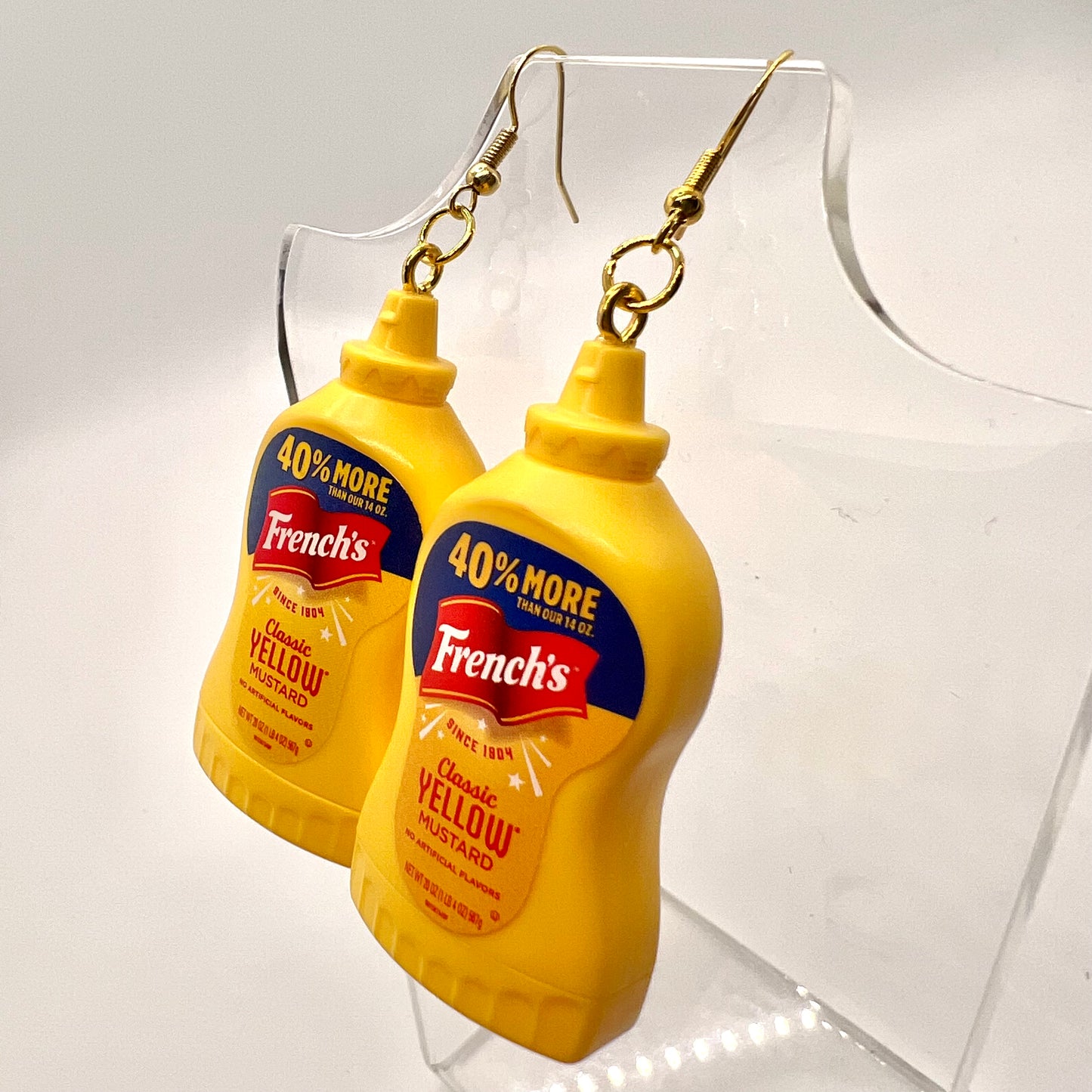 Mustard Bottle Condiment Earrings
