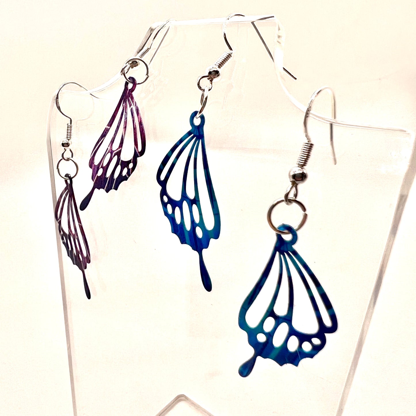 Rainbow Butterfly Wing Earrings