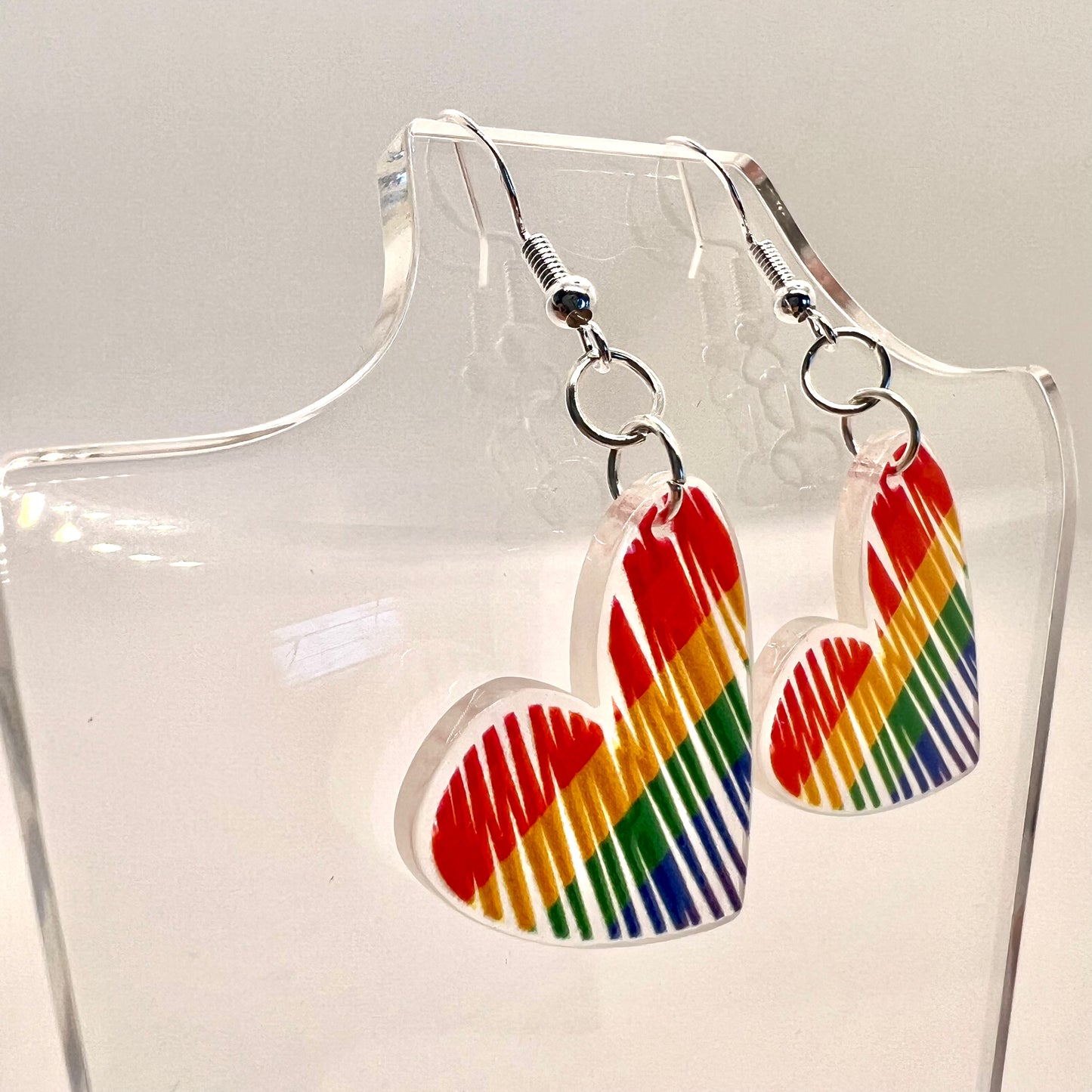 Rainbow Heart Earrings
