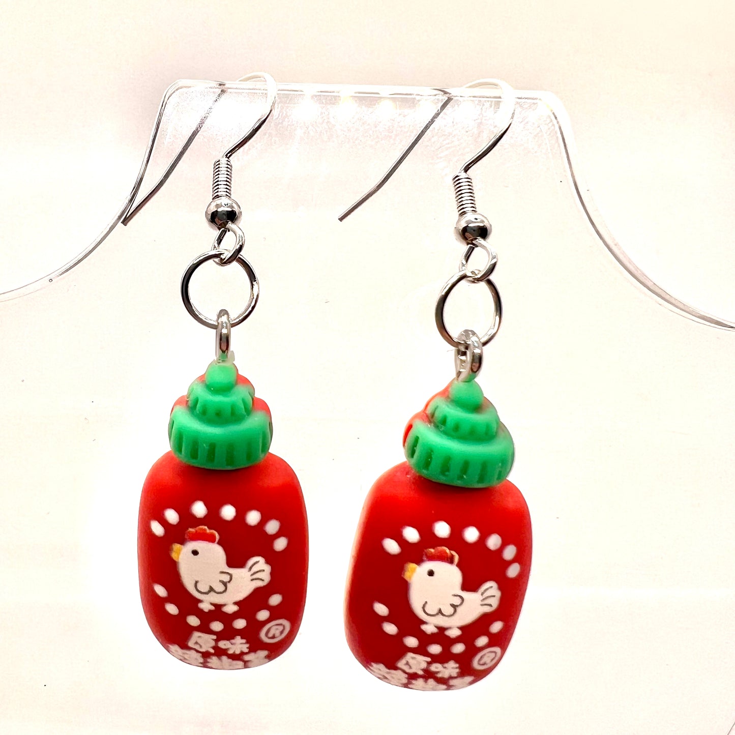 Red Hot Sauce Bottle Earrings