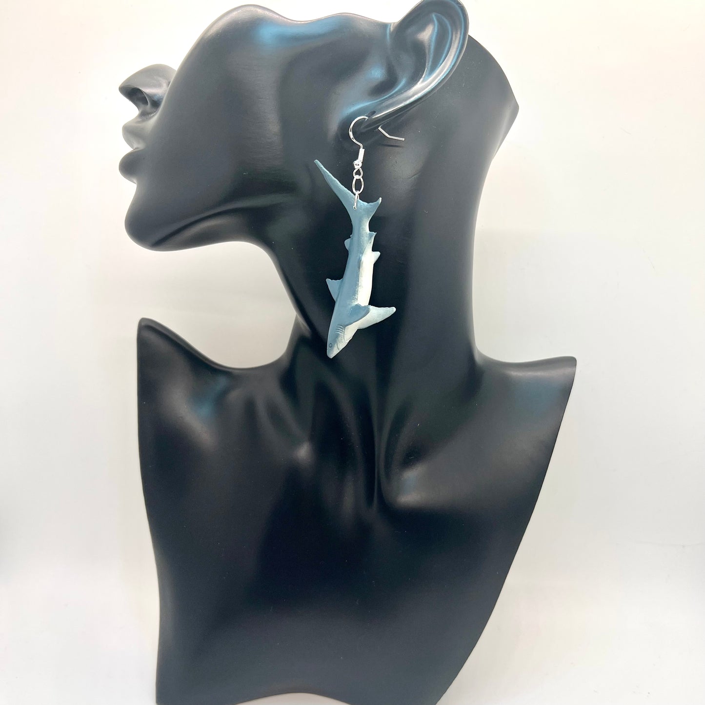 Grey Shark Earrings