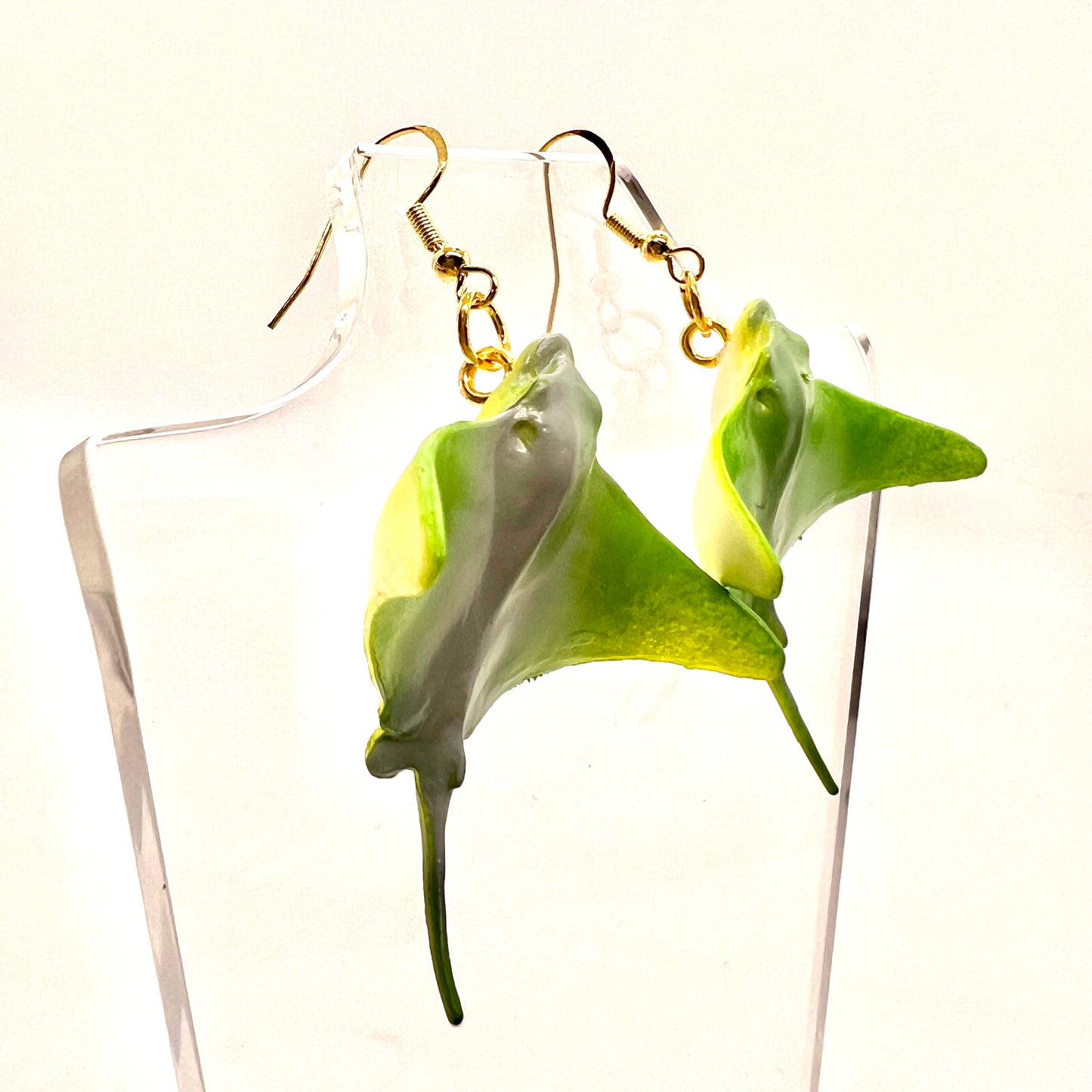 Green Stingray Earrings