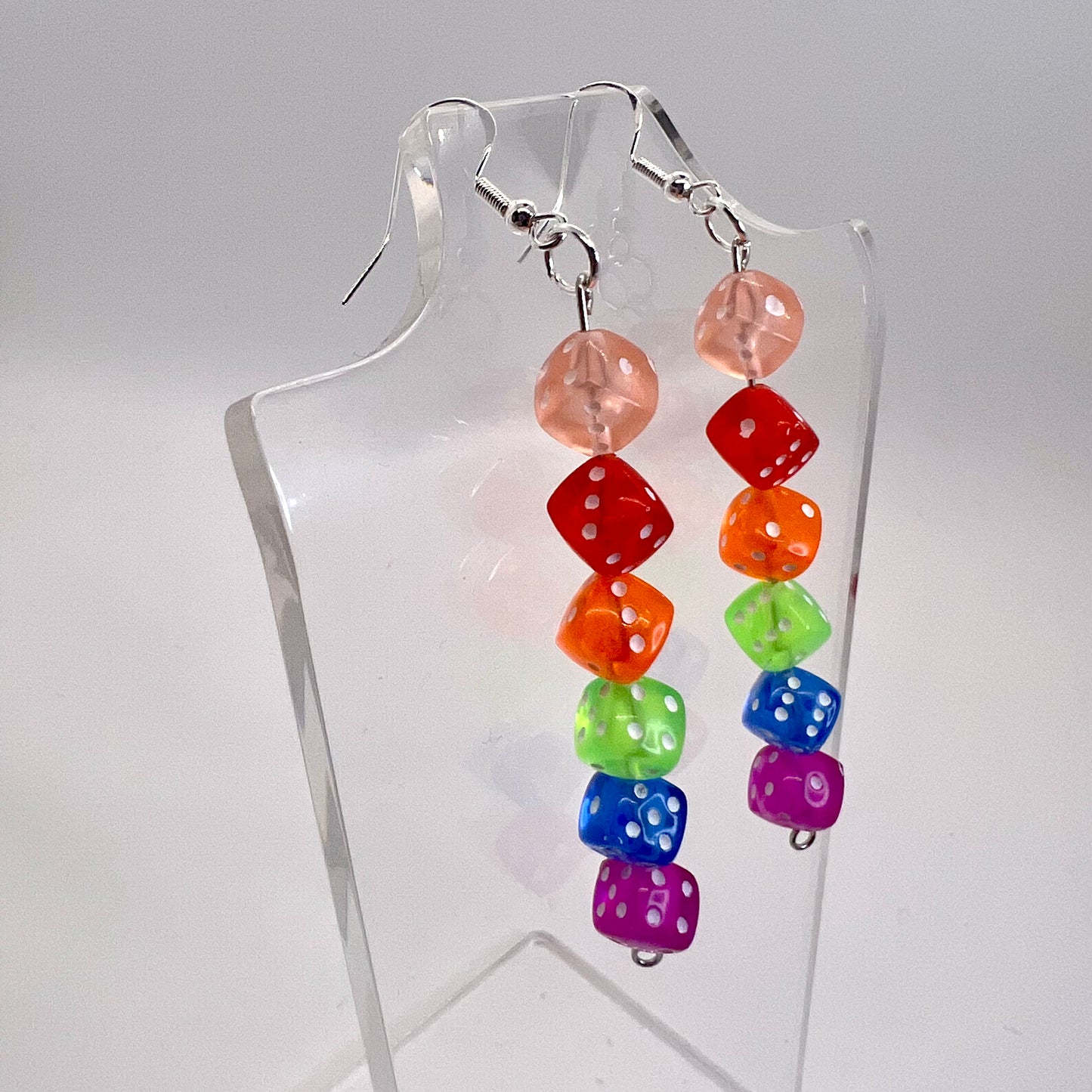 Rainbow Dice Earrings