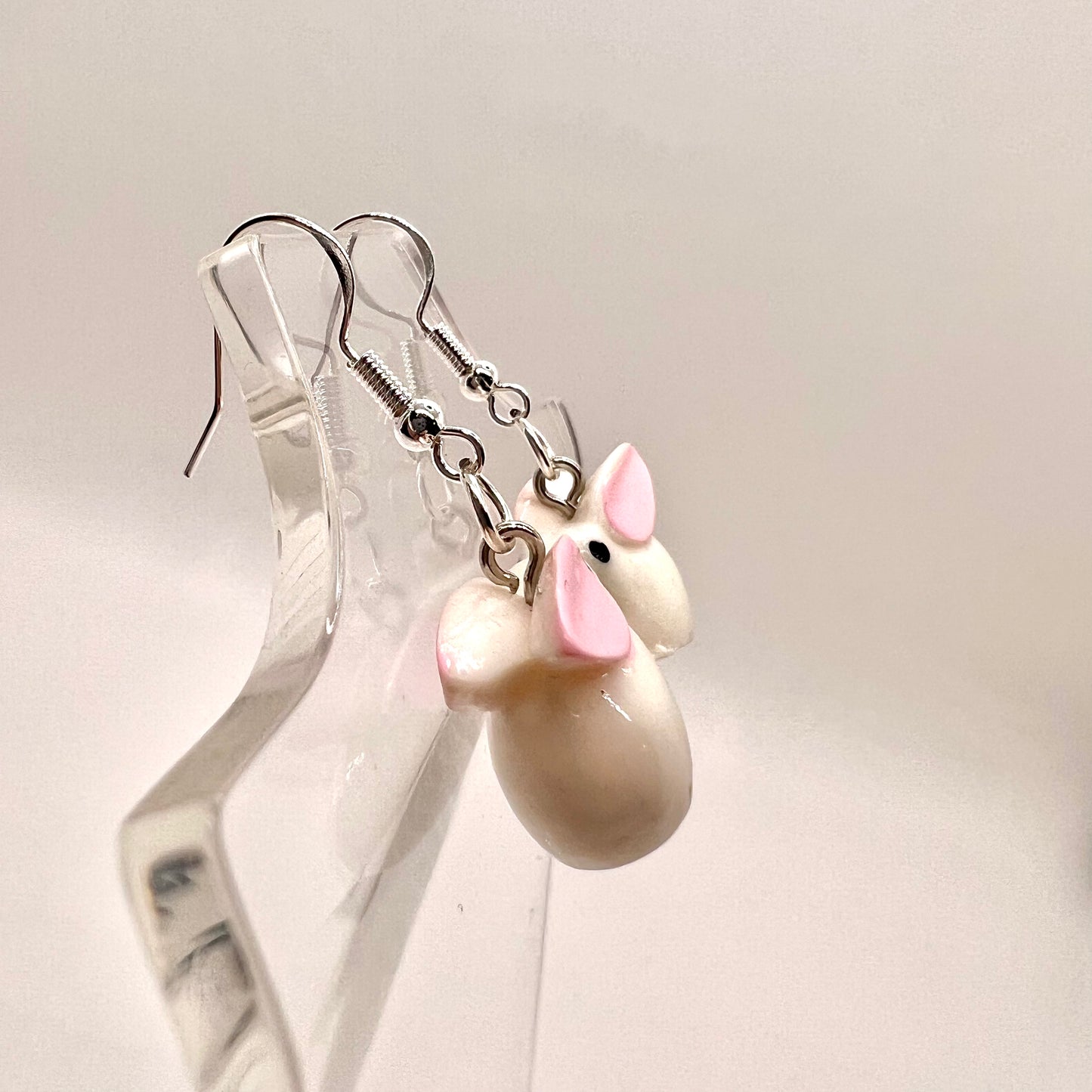 White Bunny Earrings