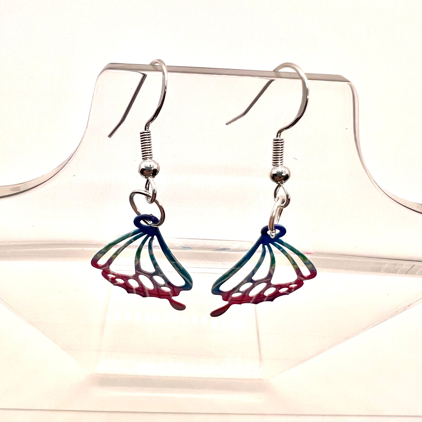 Rainbow Butterfly Wing Earrings