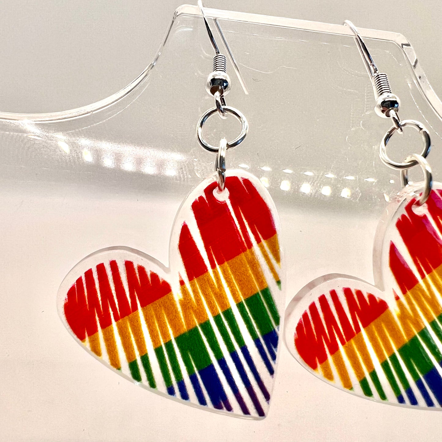 Rainbow Heart Earrings