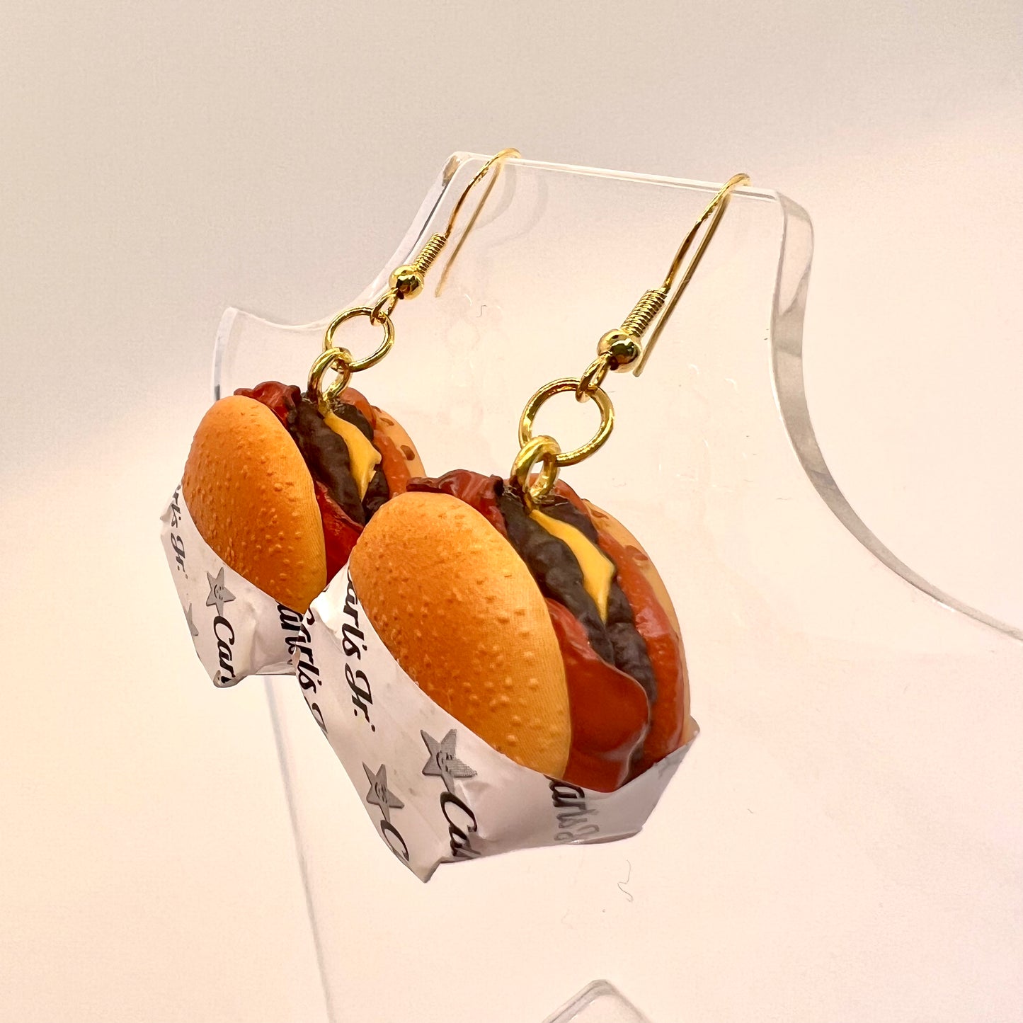 Carls Jr Burger Earrings