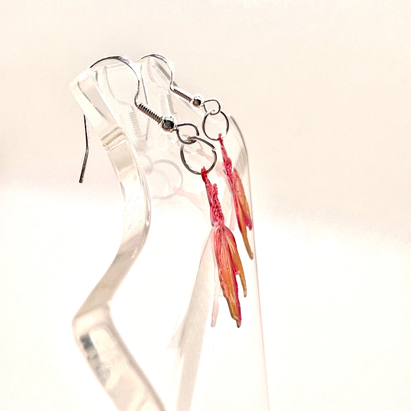 Red Beta Fish Earrings