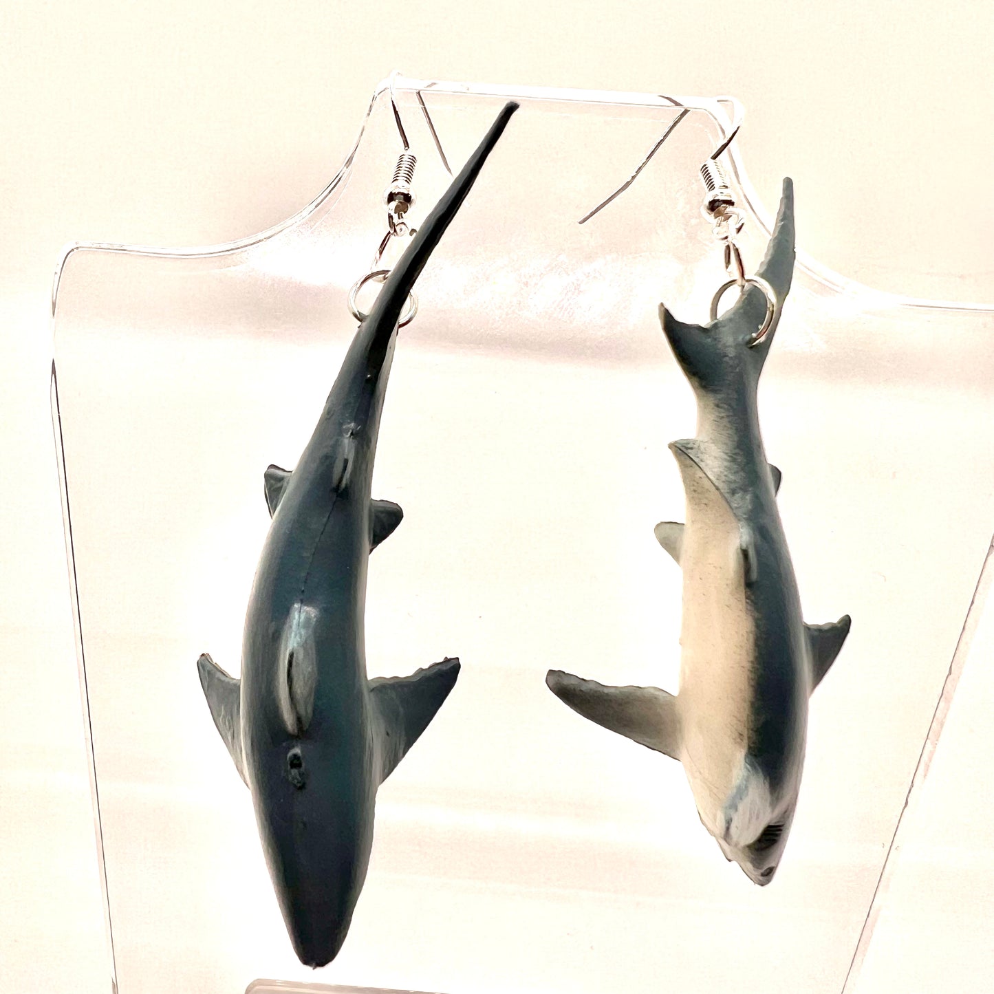 Grey Shark Earrings
