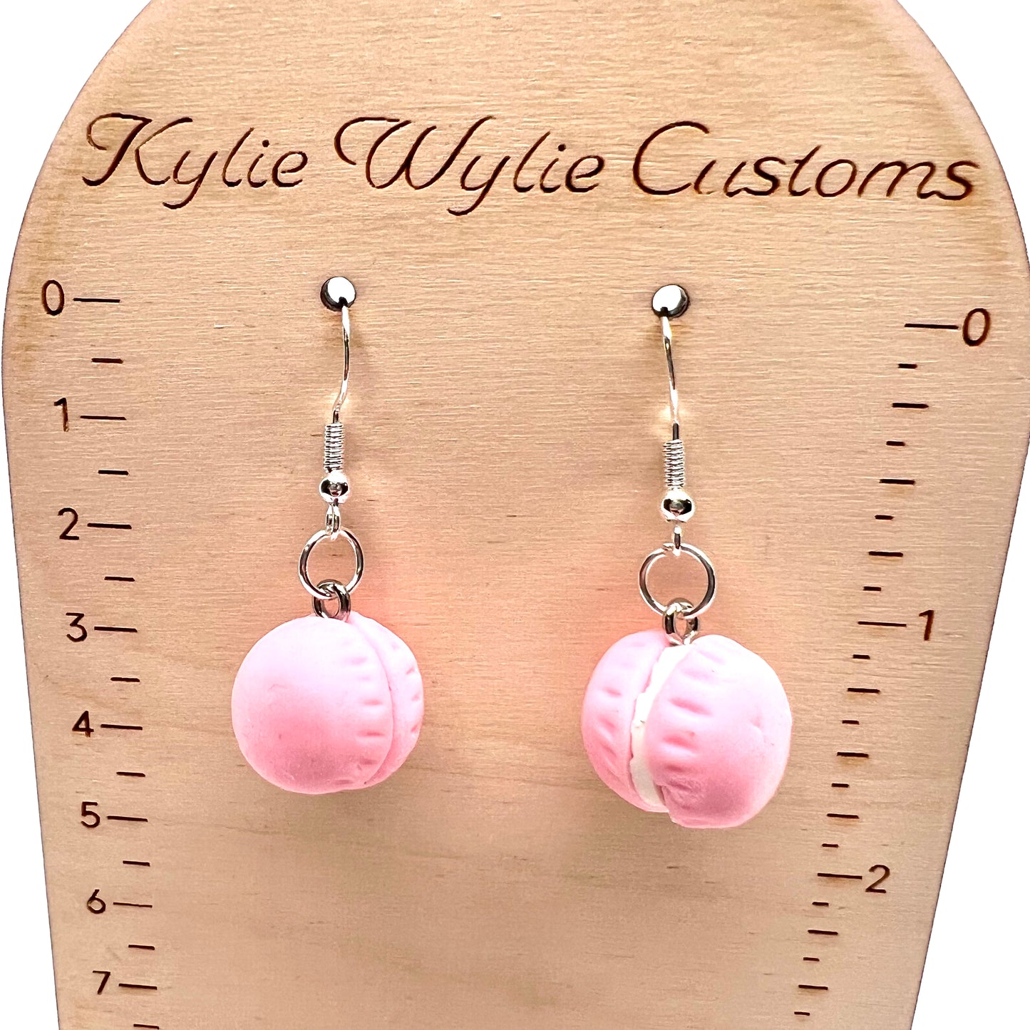 Pink Macaron Cookie Earrings