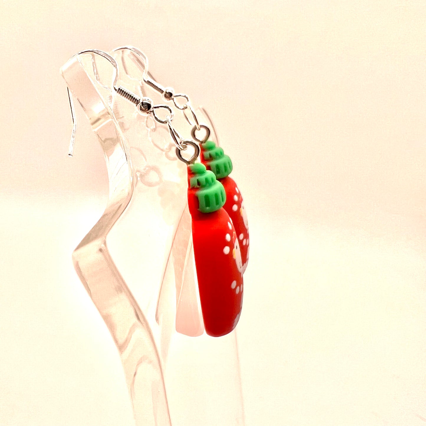 Red Hot Sauce Bottle Earrings