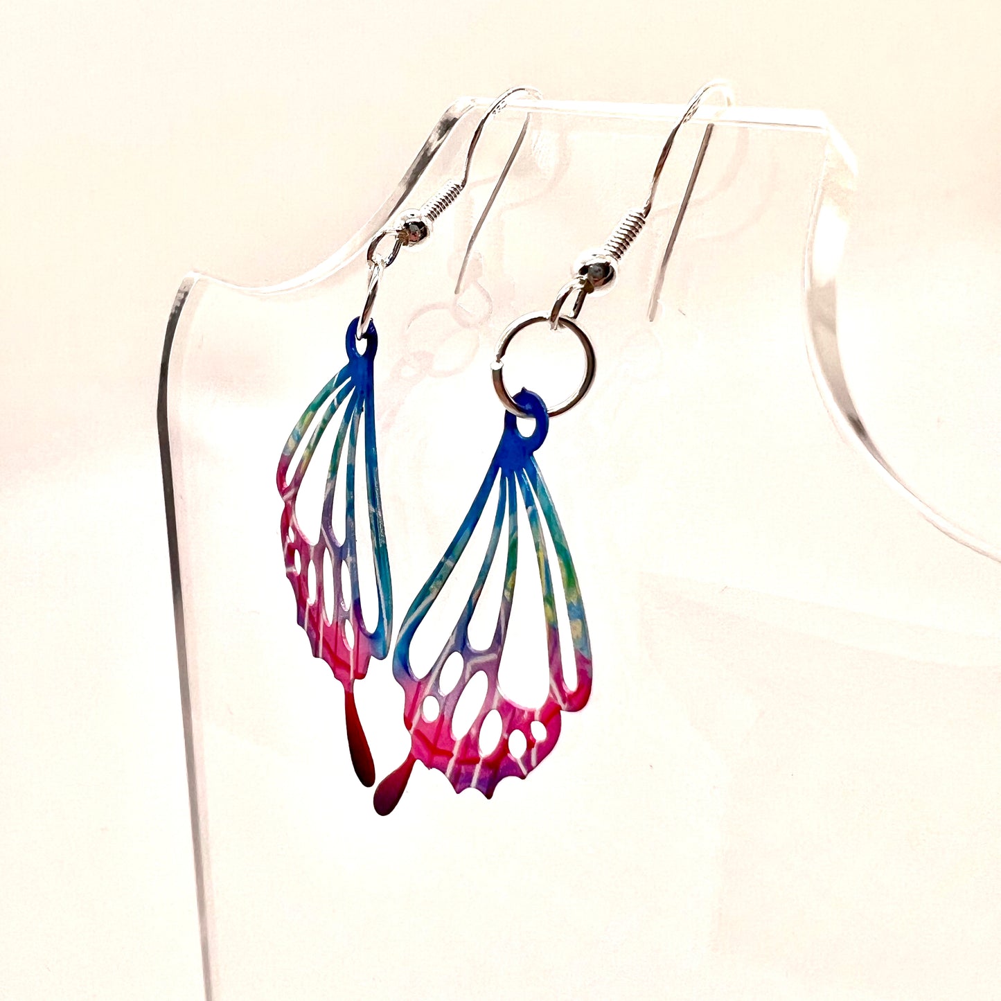 Rainbow Butterfly Wing Earrings