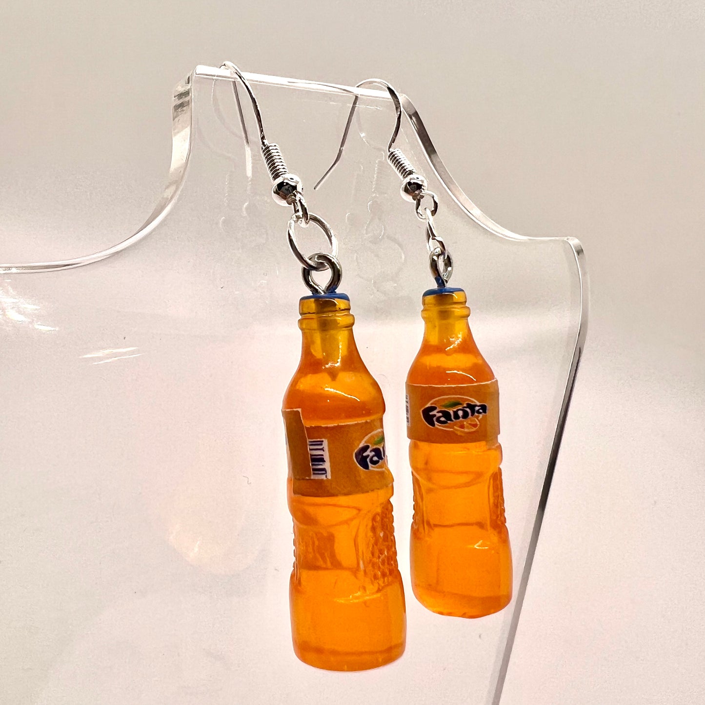 Orange Fanta Bottle Earrings
