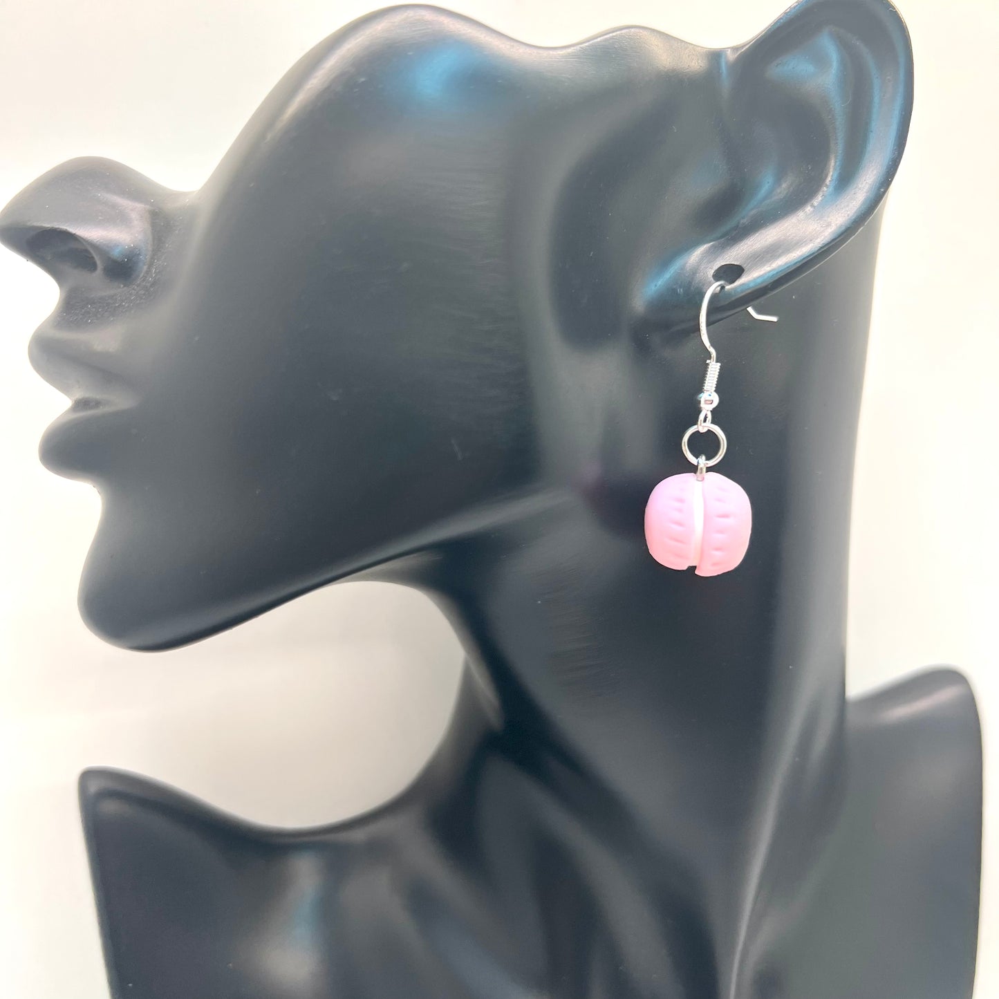 Pink Macaron Cookie Earrings