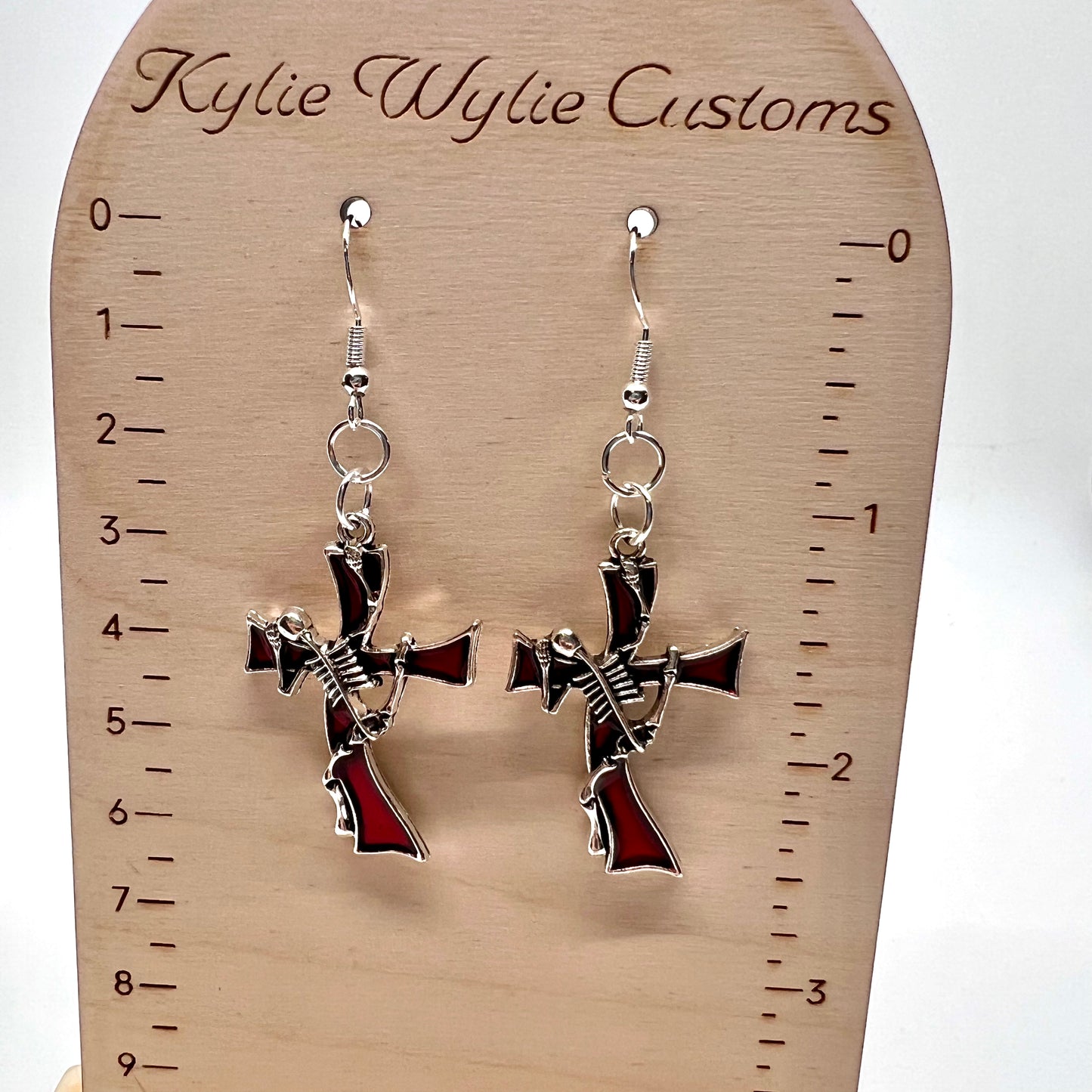 Skeleton & Iron Cross Earrings