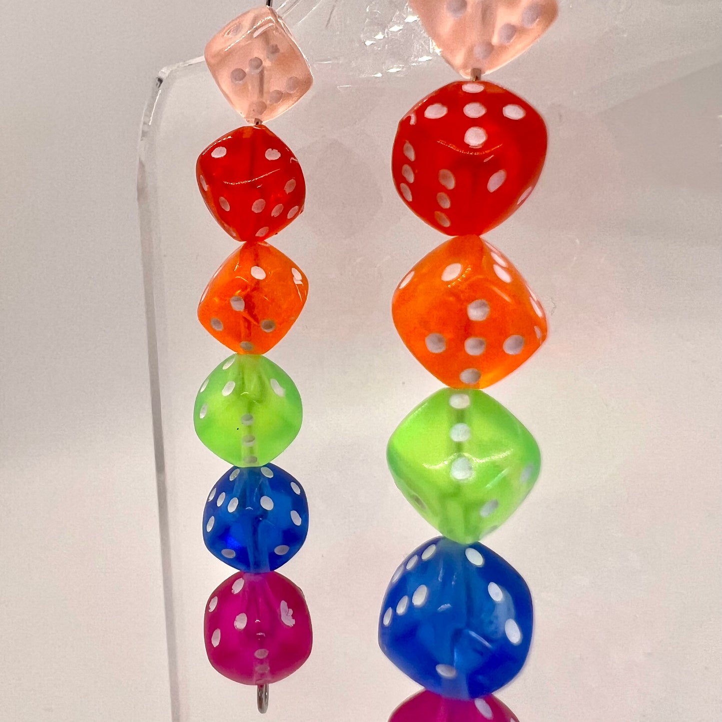Rainbow Dice Earrings