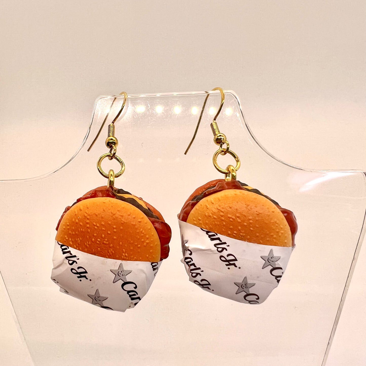 Carls Jr Burger Earrings