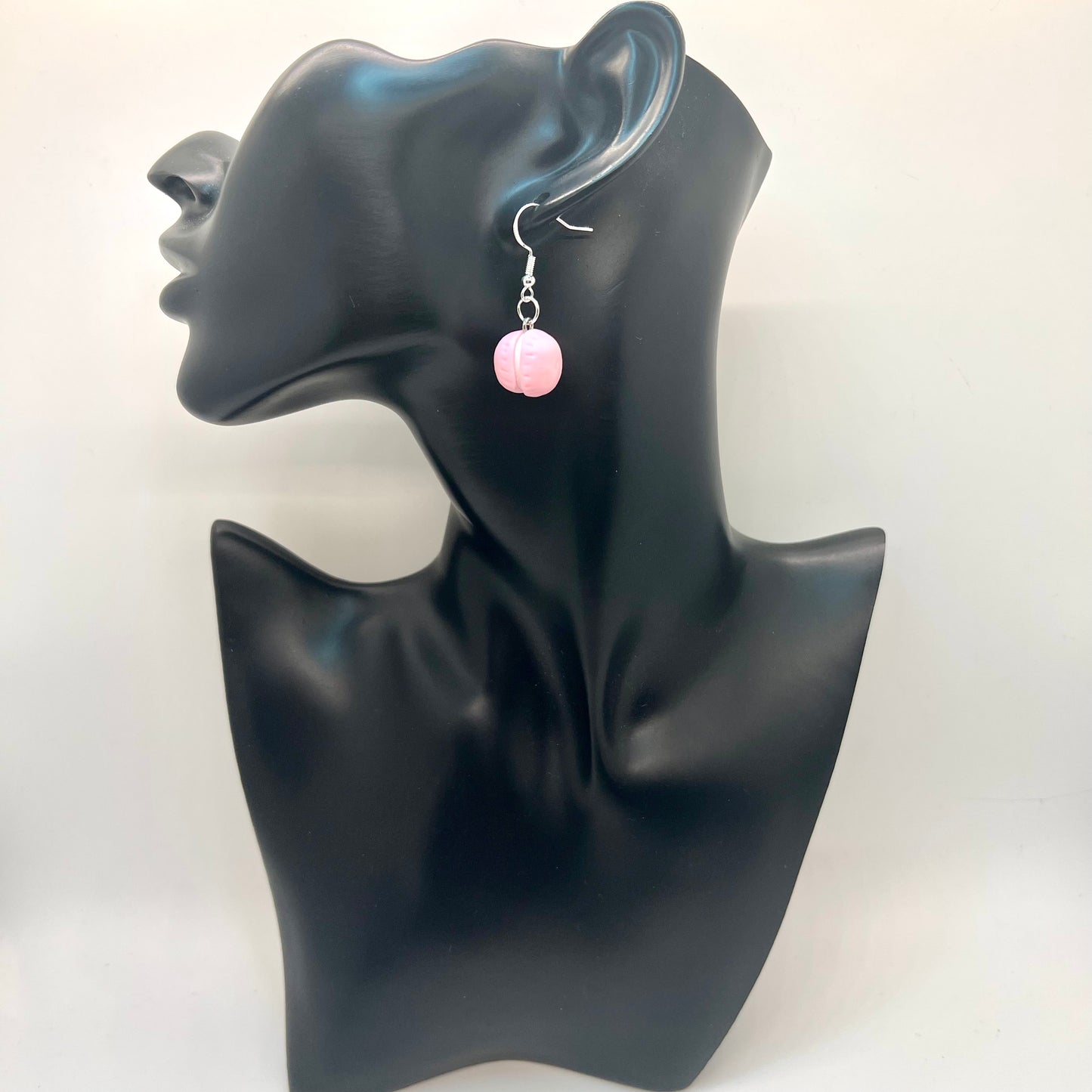 Pink Macaron Cookie Earrings