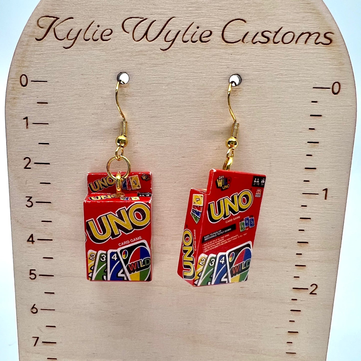 Uno Card Earrings
