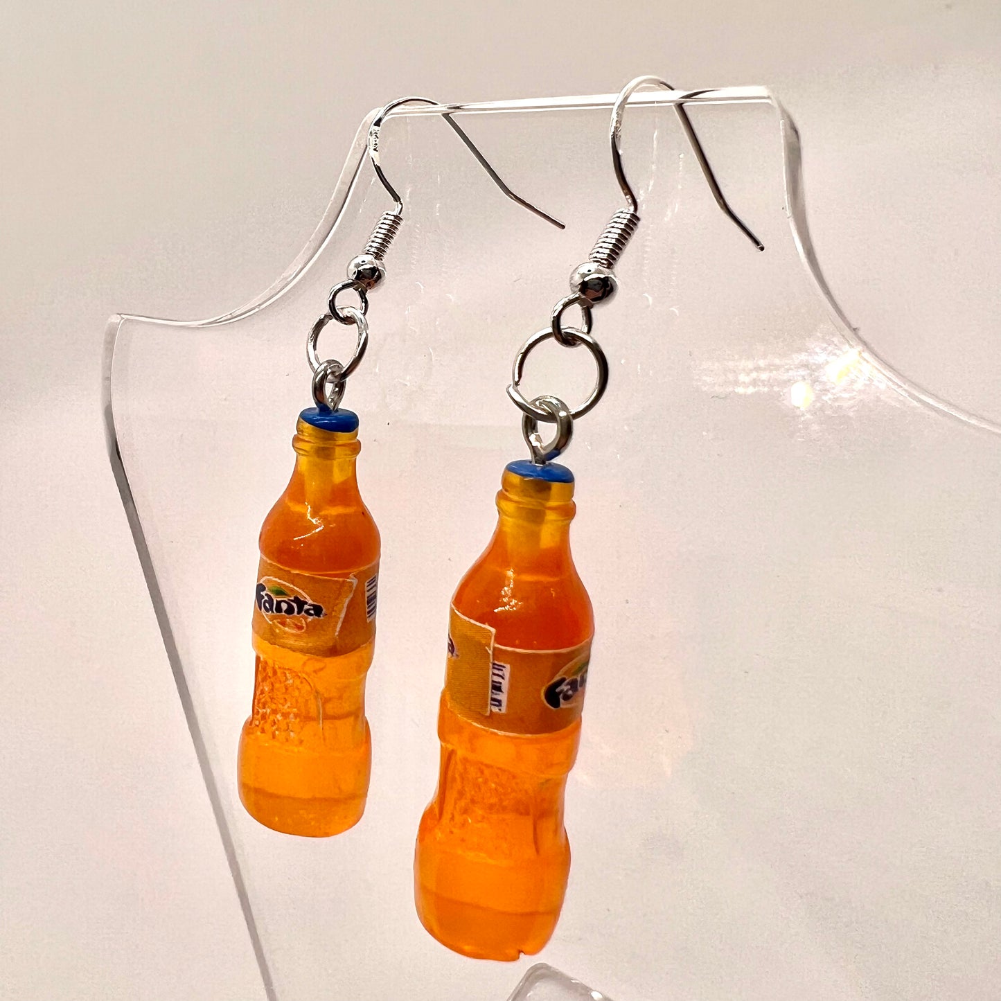 Orange Fanta Bottle Earrings