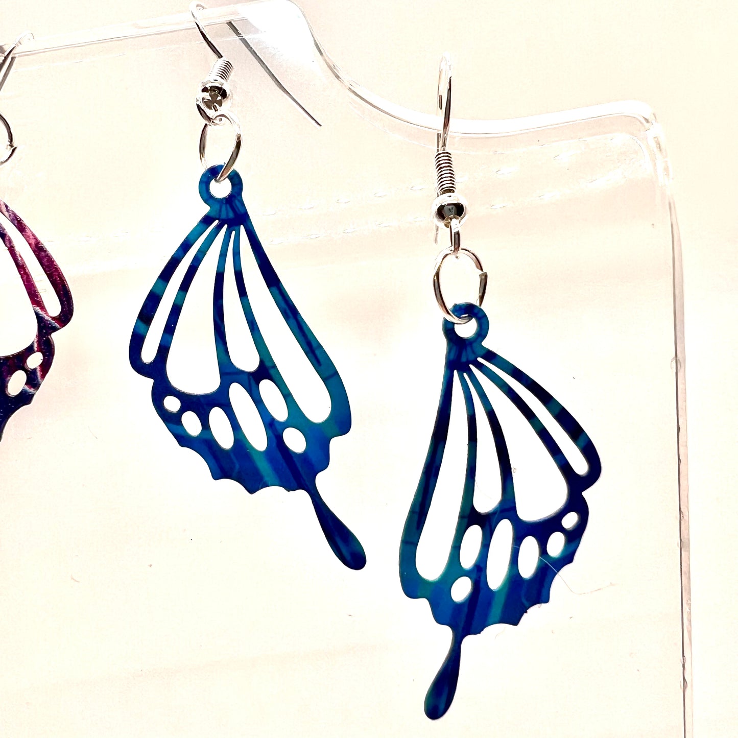 Rainbow Butterfly Wing Earrings
