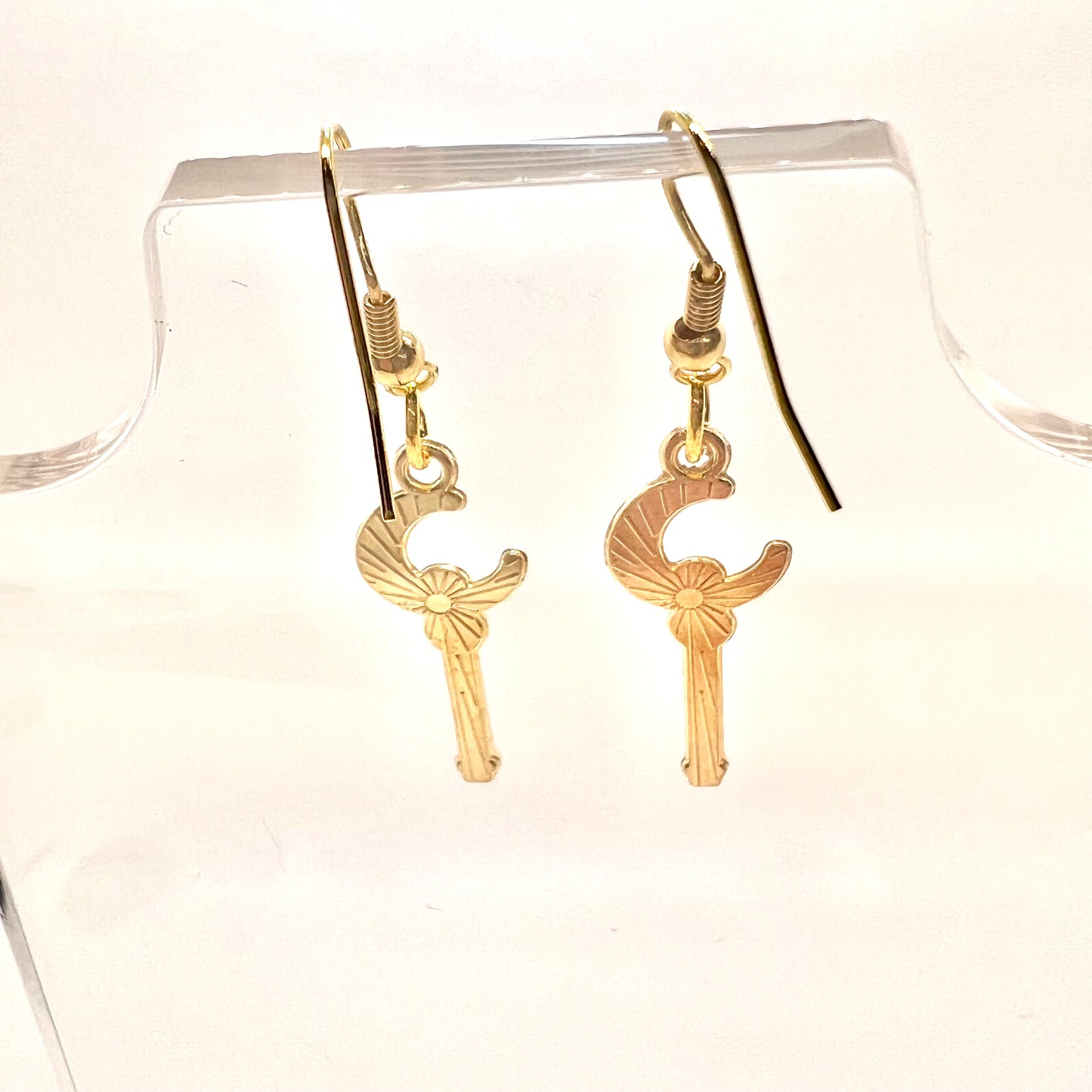Crescent Moon Wand Earrings