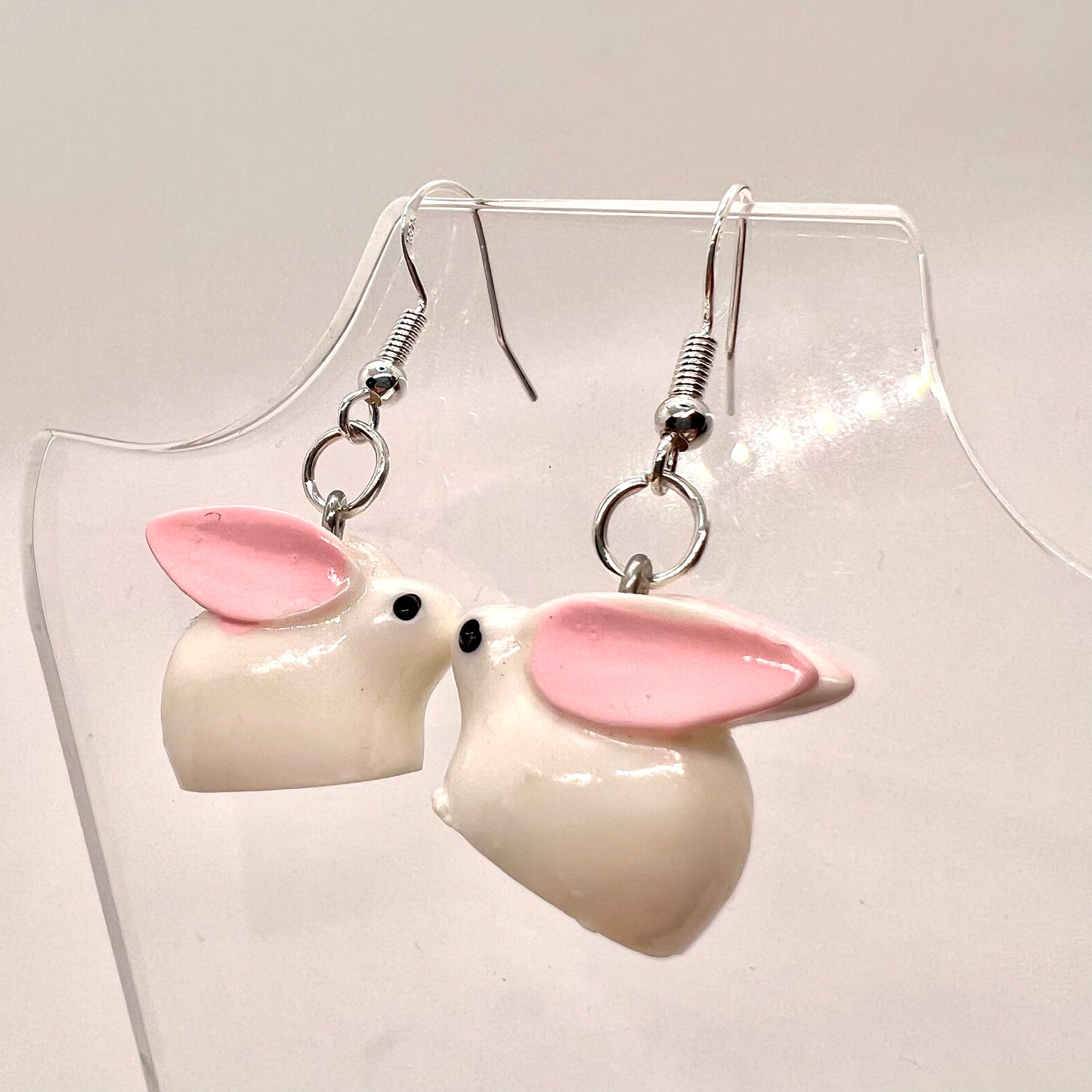 White Bunny Earrings
