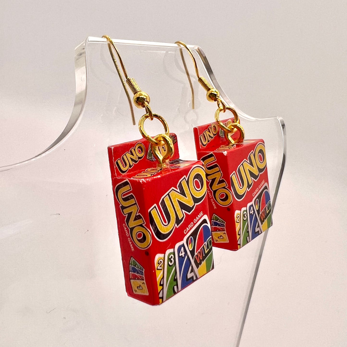 Uno Card Earrings