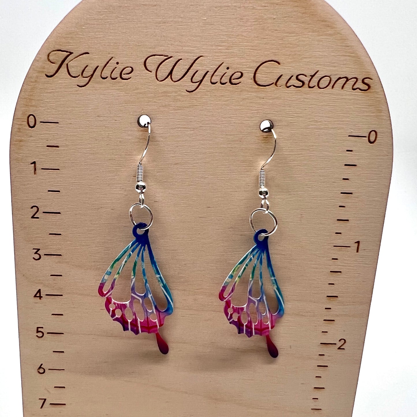 Rainbow Butterfly Wing Earrings