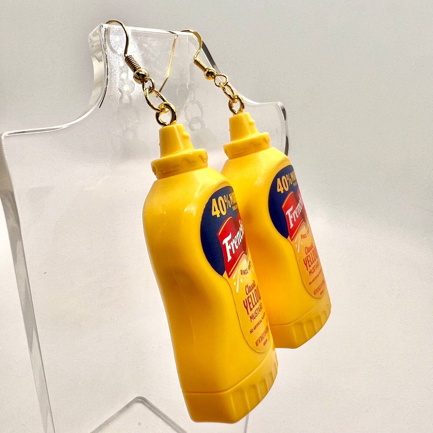 Mustard Bottle Condiment Earrings
