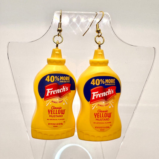 Mustard Bottle Condiment Earrings