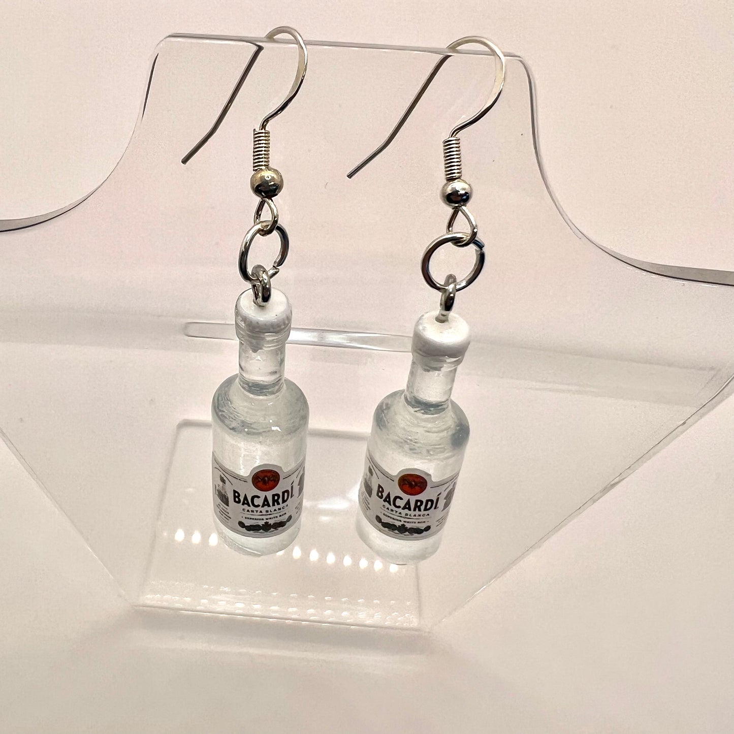 Bacardi Rum Bottle Earrings