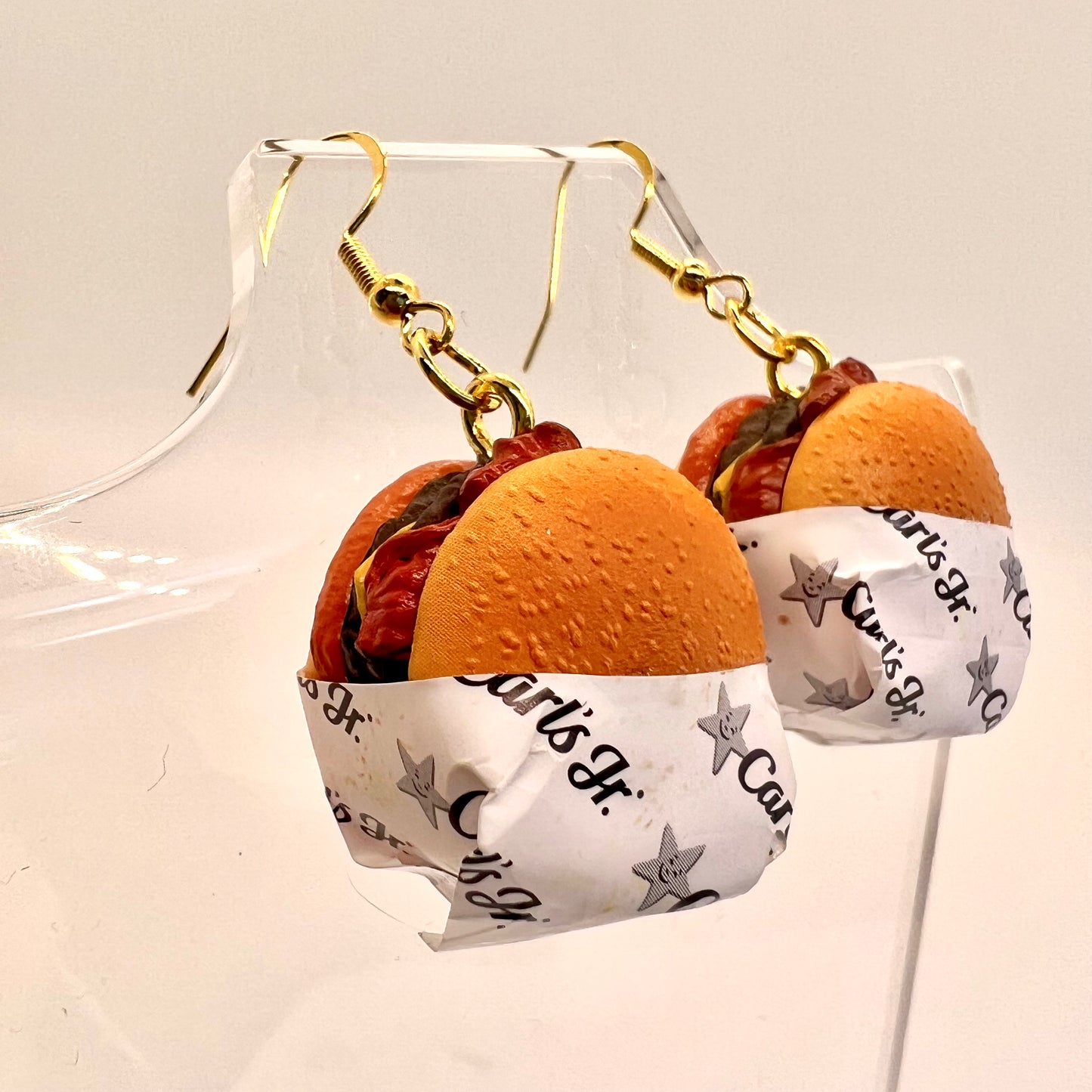 Carls Jr Burger Earrings