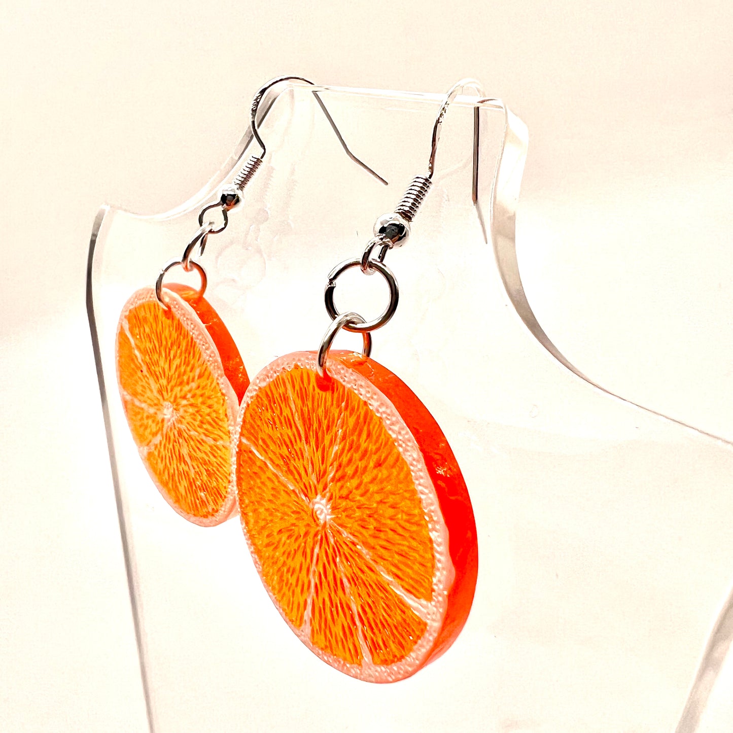 Orange Fruit Slice Earrings