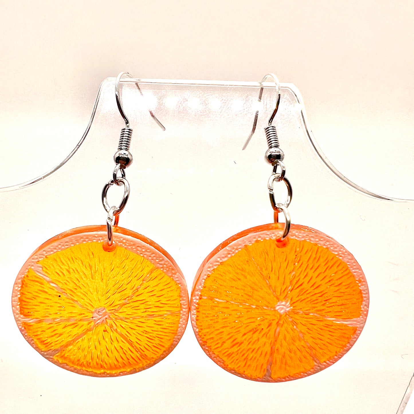 Orange Fruit Slice Earrings