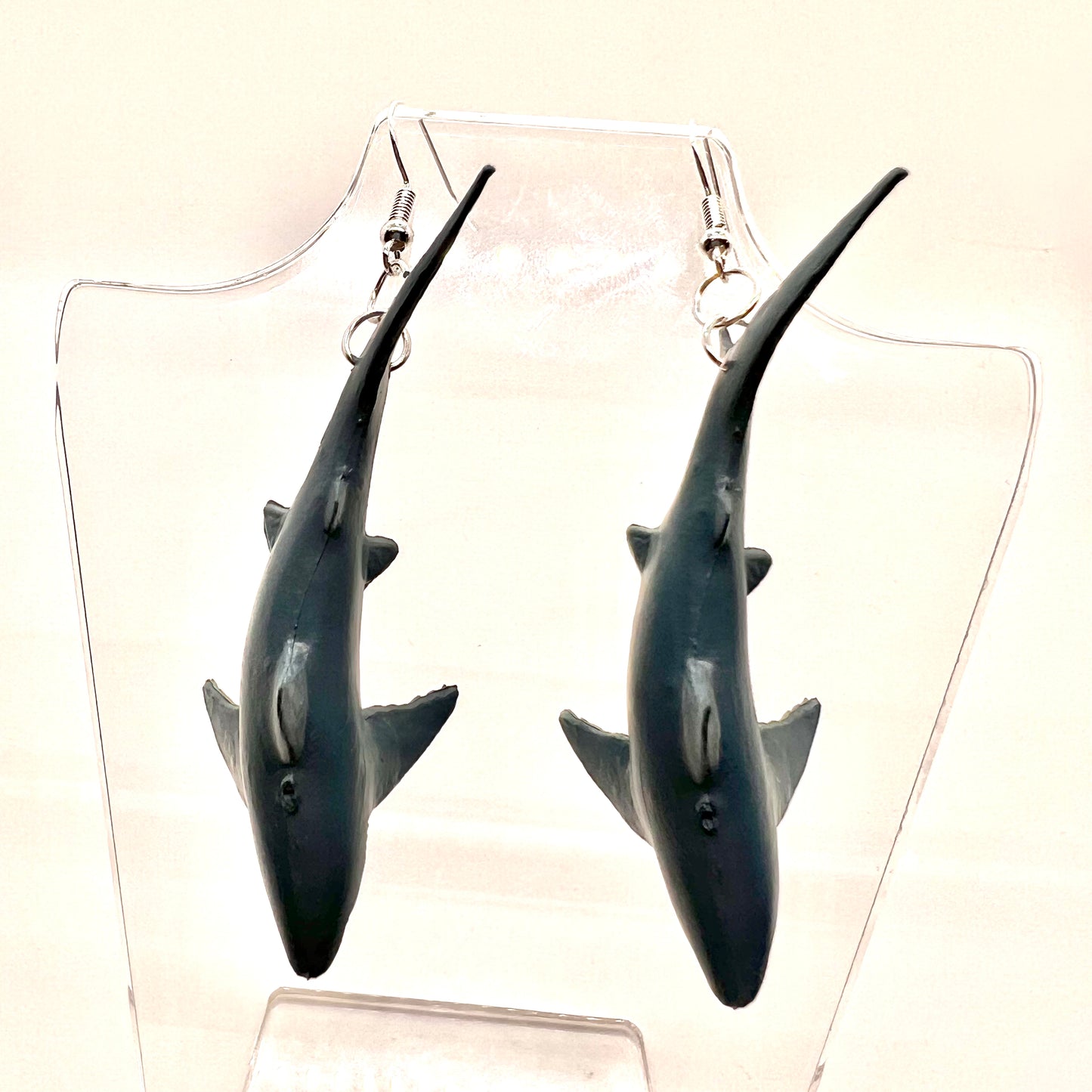 Grey Shark Earrings