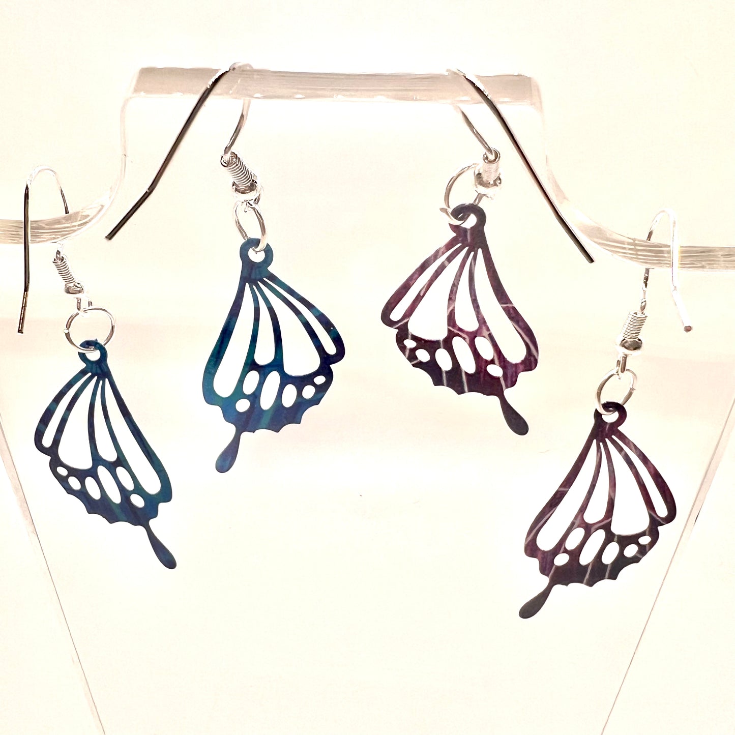 Rainbow Butterfly Wing Earrings