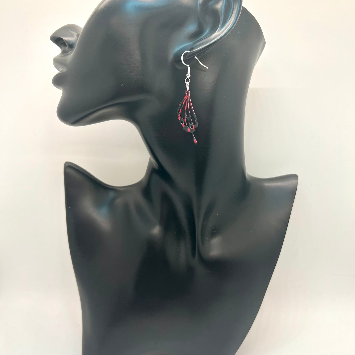 Black & Red Butterfly Wing Earrings