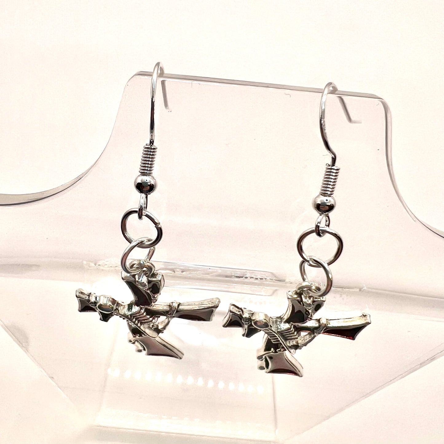Skeleton & Iron Cross Earrings