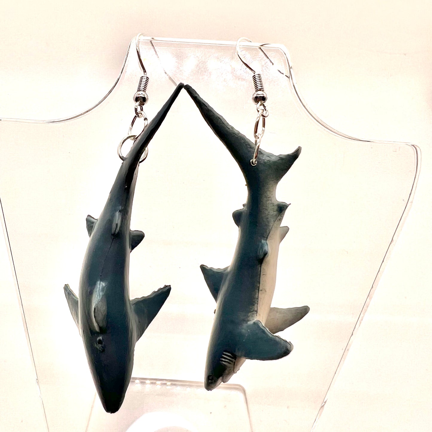 Grey Shark Earrings