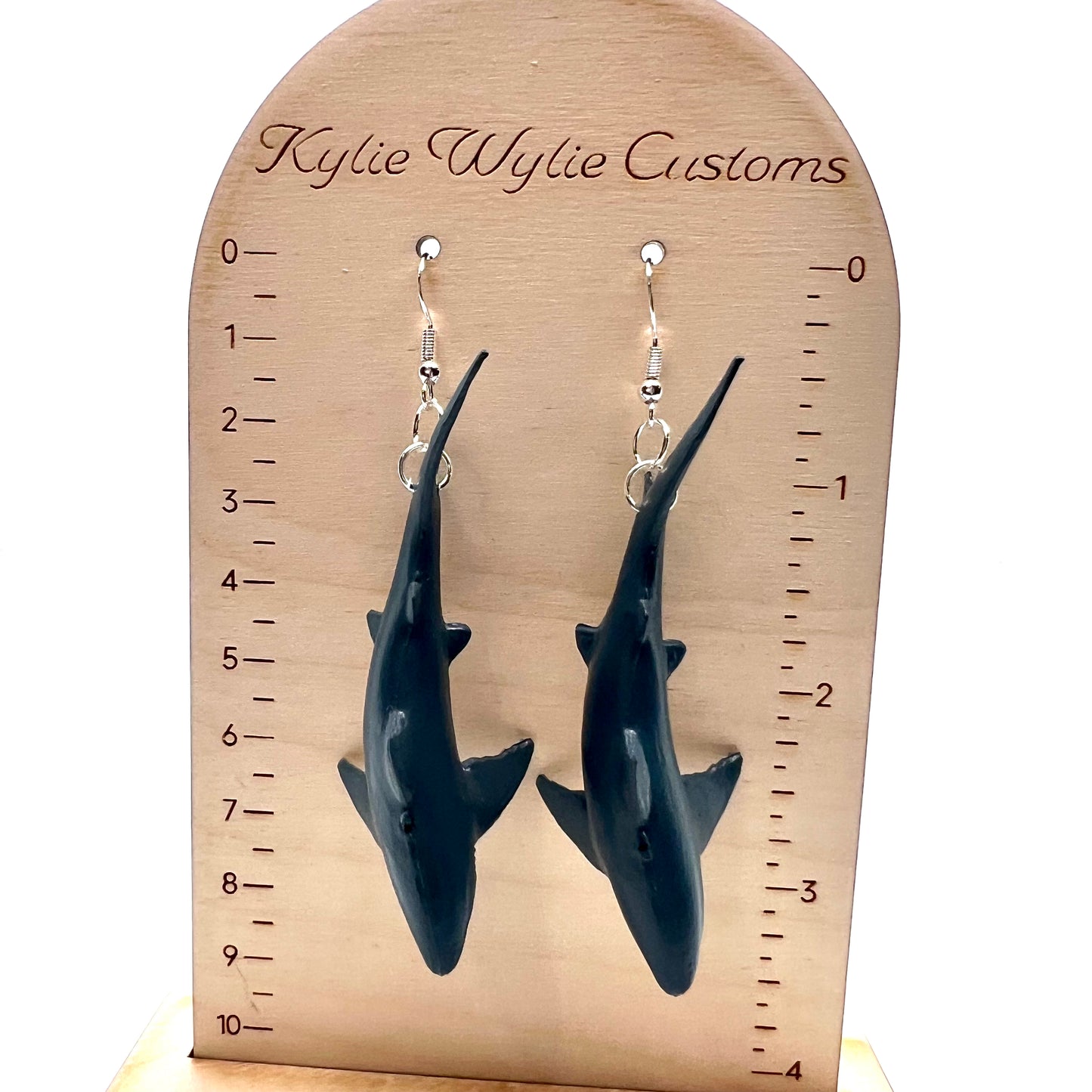 Grey Shark Earrings
