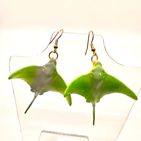 Green Stingray Earrings