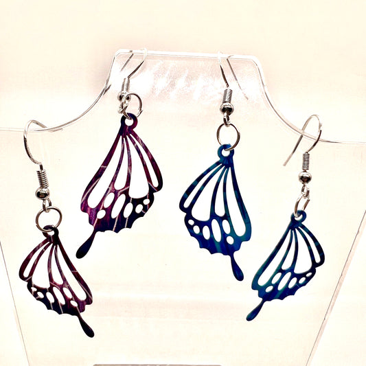 Rainbow Butterfly Wing Earrings