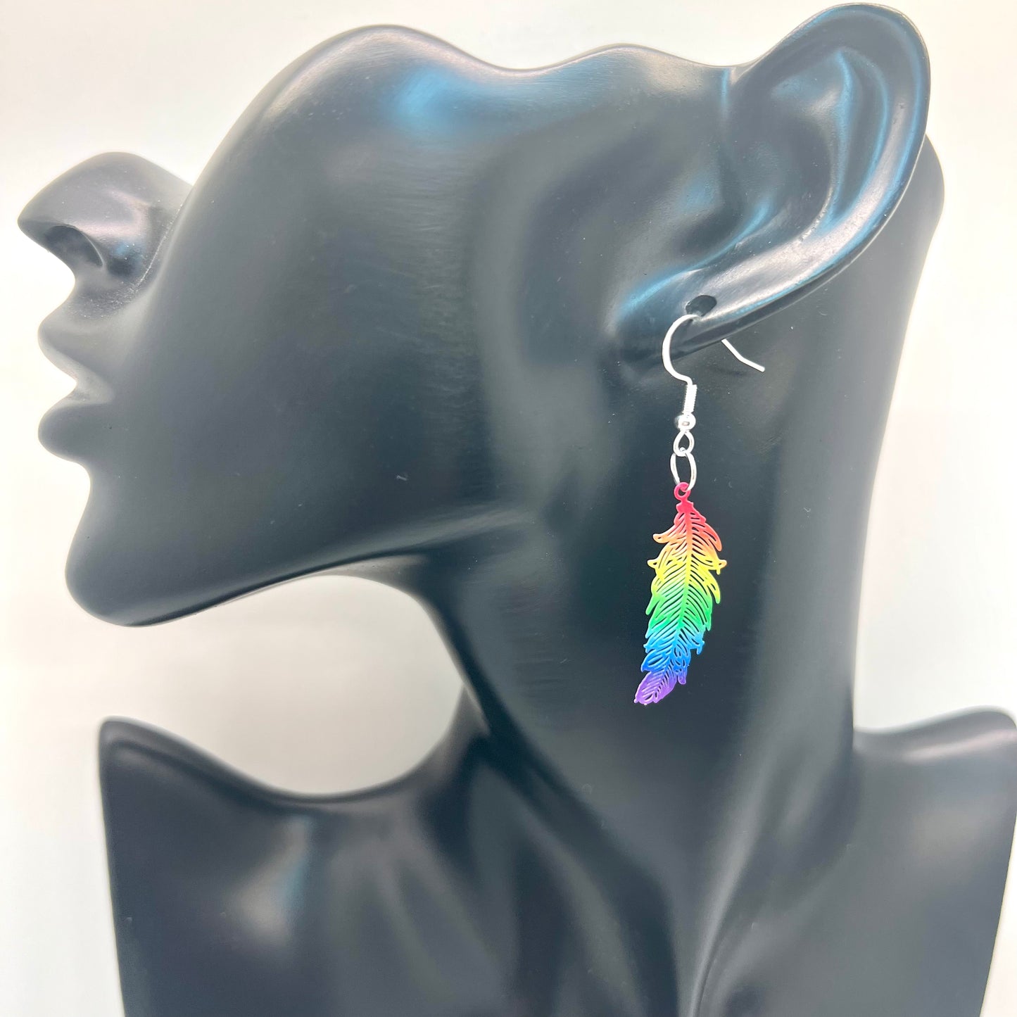 Rainbow Feather Earrings